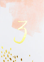 Daydream Peach Watercolor Paper Table Numbers 1-10