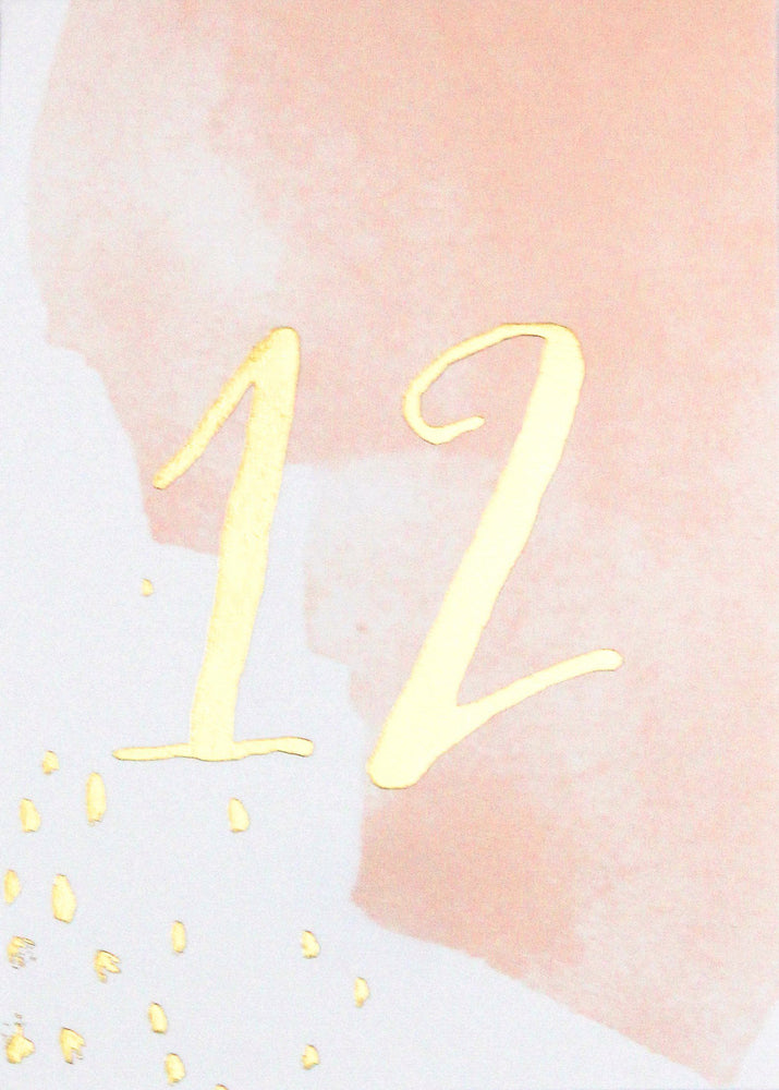 Daydream Peach Watercolor Paper Table Numbers 11-20