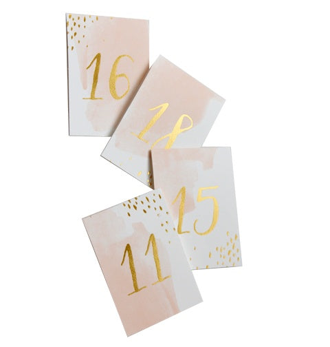 Daydream Peach Watercolor Paper Table Numbers 11-20 - Revelry Goods