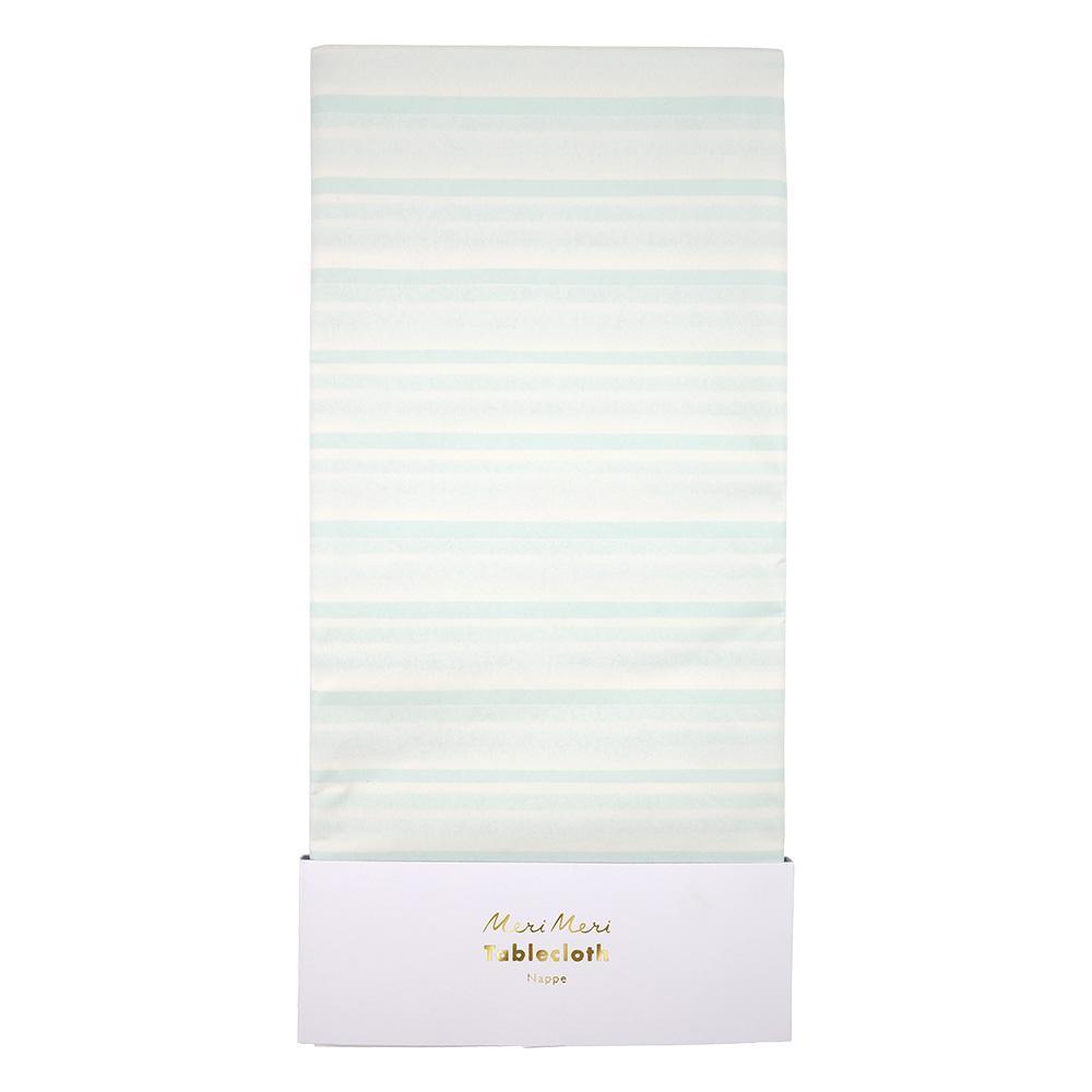 Mint Striped Table Cloth