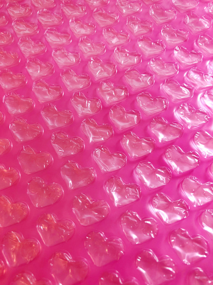
            
                Load image into Gallery viewer, Hot Pink Transparent Heart Bubble Wrap Sheet - Revelry Goods
            
        